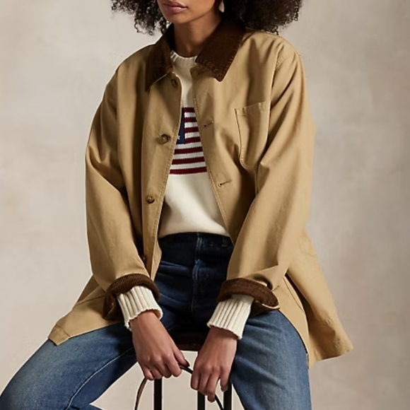 Polo Ralph Lauren Jackets & Blazers - NWT Polo Ralph Lauren Beige Oversize Jacket Corduroy Collar Cuff Size Medium